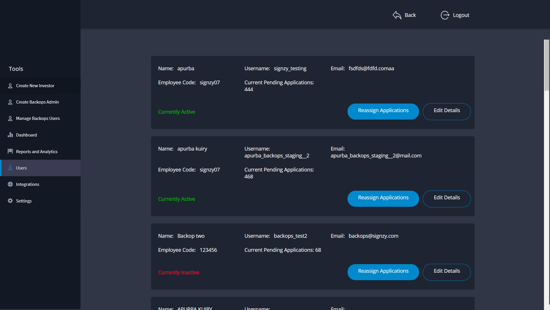 Signzy Rejection Reason Flow